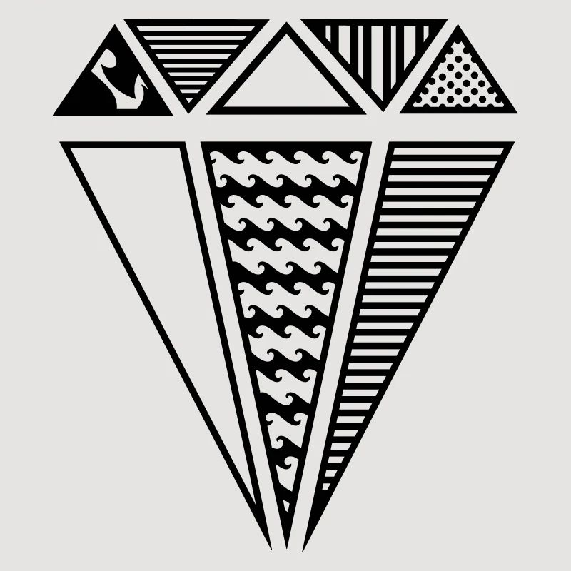 Une forme de diamant avec des motifs différents