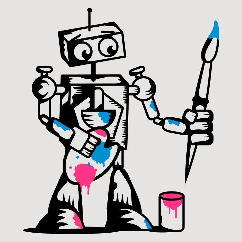Roboter mit einem Pinsel