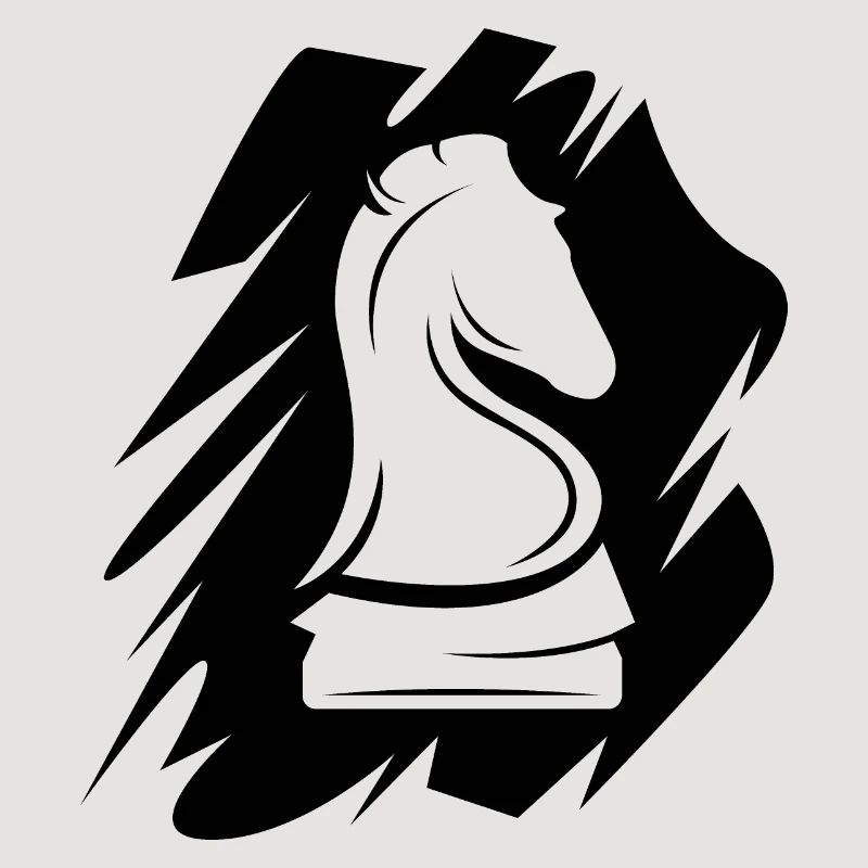 Icône d’illustration de cheval de brosse de logo d’échecs