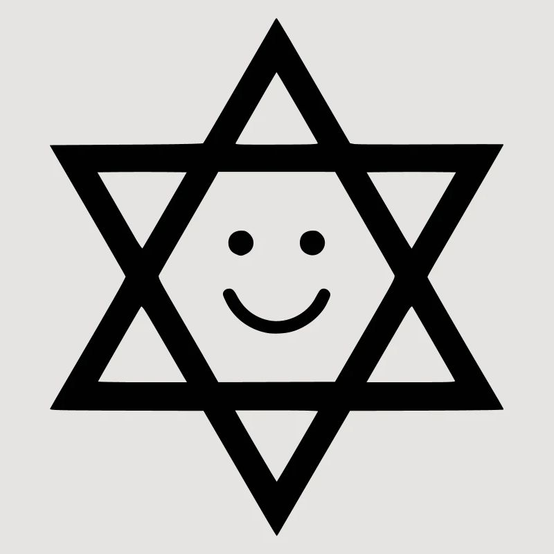 Lustiger Davidstern mit Smiley Gesicht
