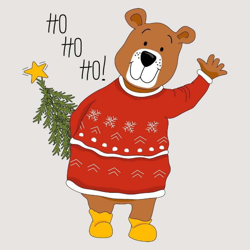 Bär mit Weihnachtsbaum