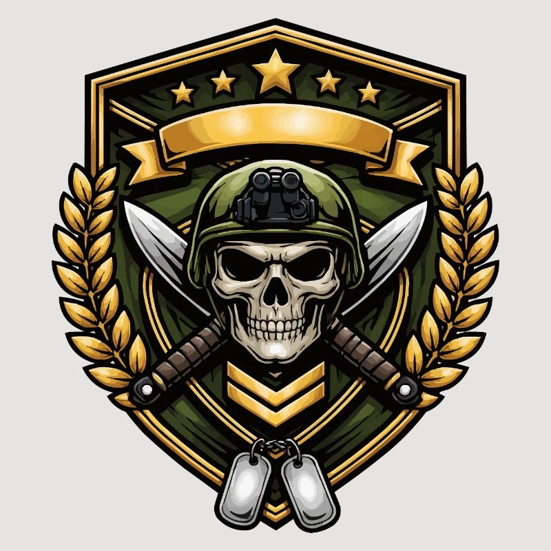 Skull Warrior Shield Badge