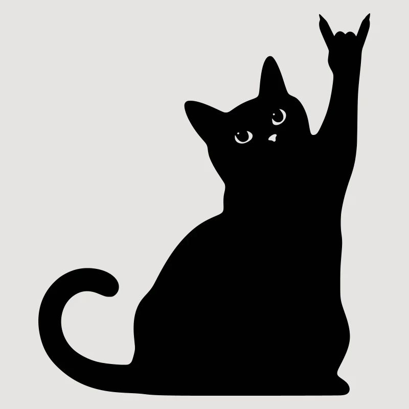 Black Cat – Devil Horns Silhouette