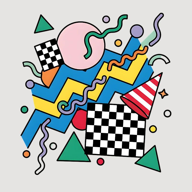 Geometrisches Neon-Punk Muster