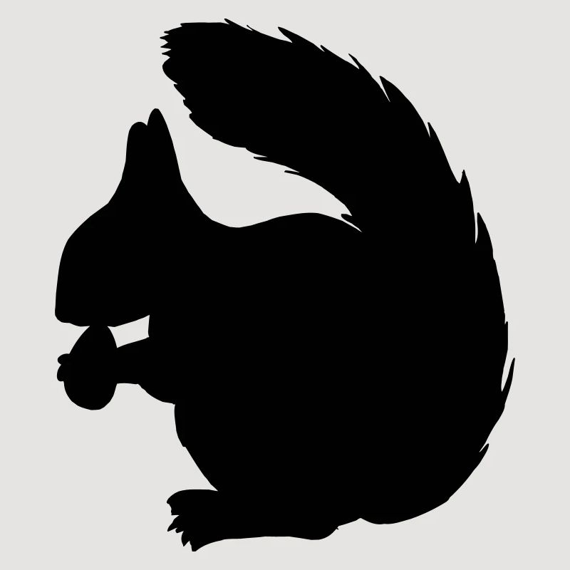 Squirrel with nut shadow figure