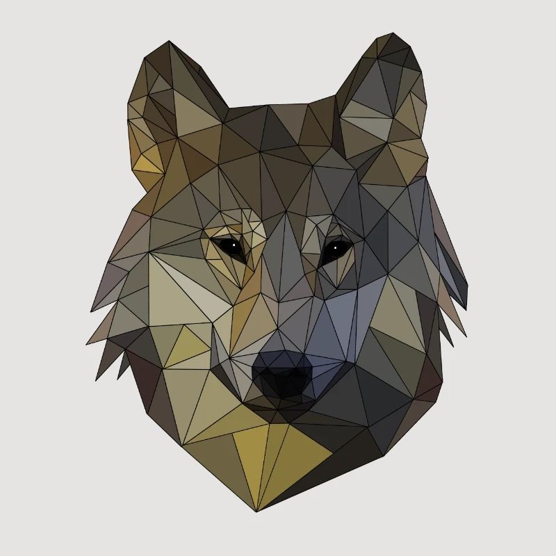 Polygon Wolf Triangular Mosaic Shapes Polyart