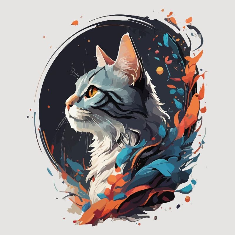 Chat coloré