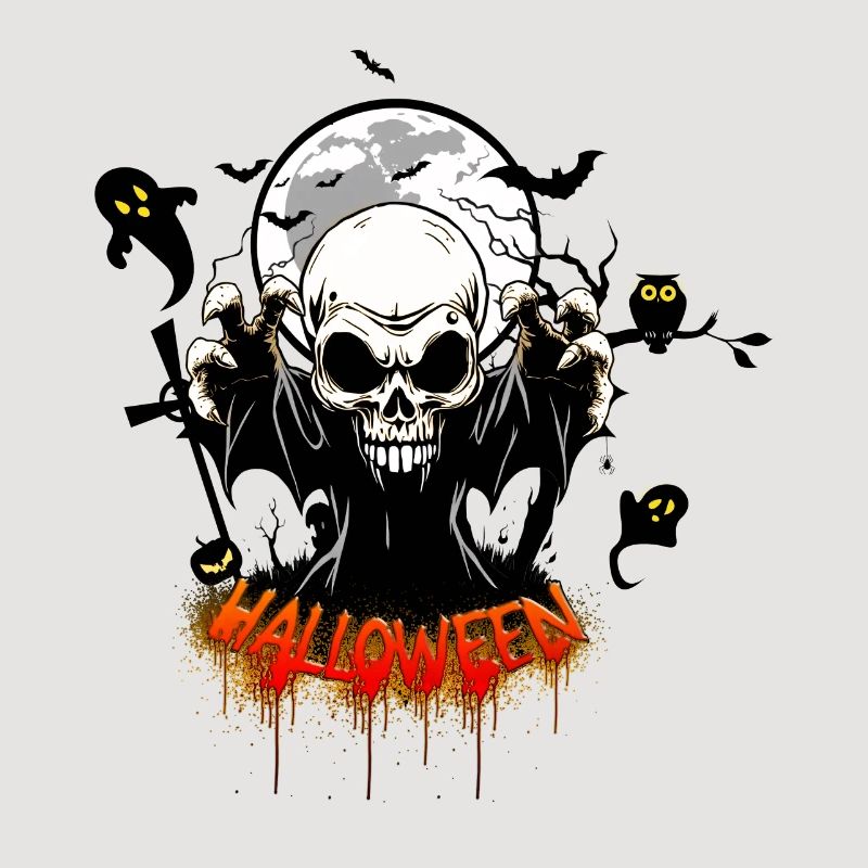 Skull with sharp teeth