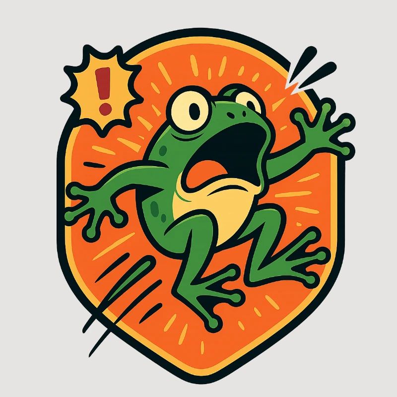 Badge Panic Frog