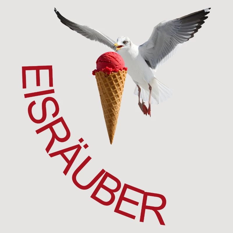 Möwe mit Eiscreme Eisräuber