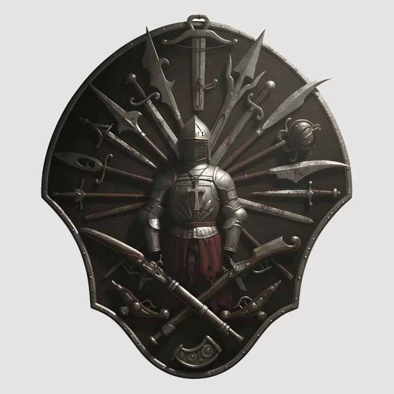 Crusader Shield Circle with Weapons