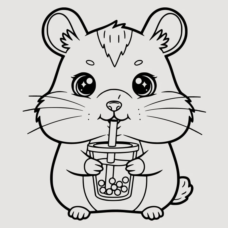 Hamster avec tasse