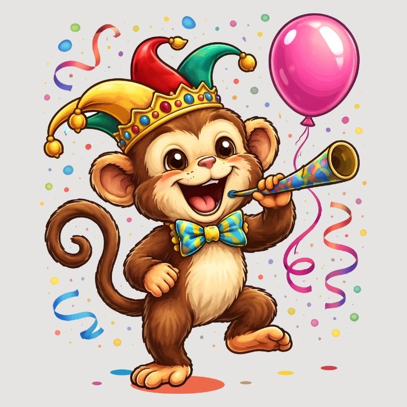 Singe de carnaval – Motif joyeux de carnaval