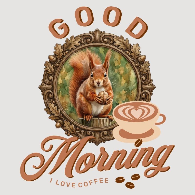 Café du matin avec des écureuils