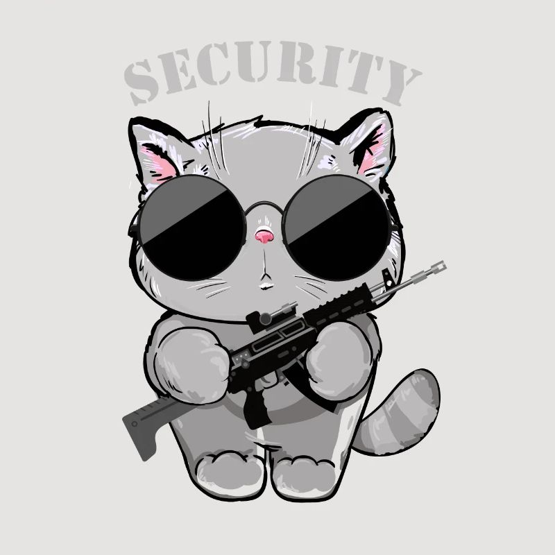 Cat Security Agent with Gun