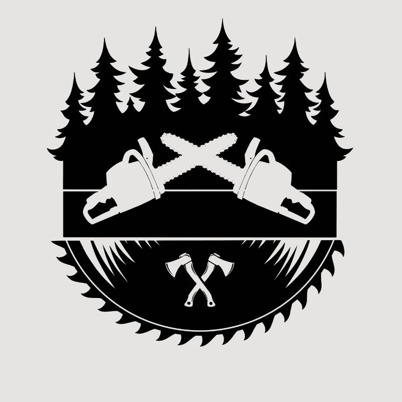 Lumberjack Chainsaw Axe Logo