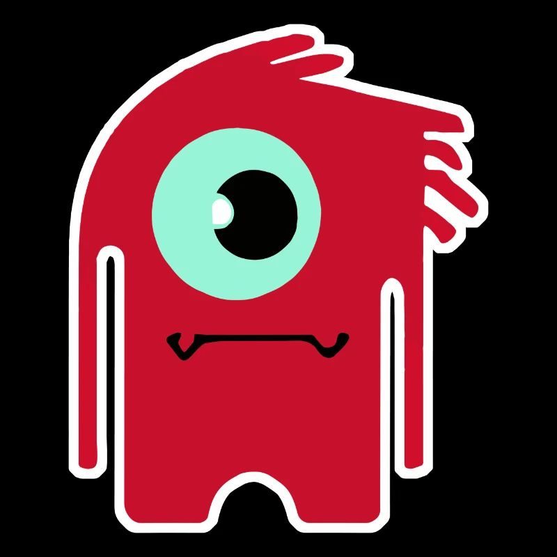 Monstre Cyclope Rouge | Extraterrestre Chibi drôle