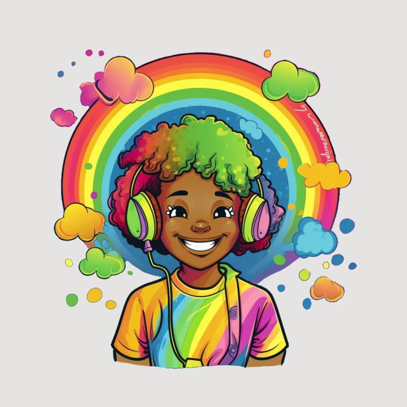 Bunte Rainbow-Comic-Illustration