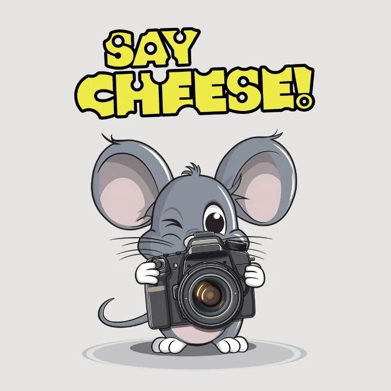 Say Cheese! - Funny mouse design with camera