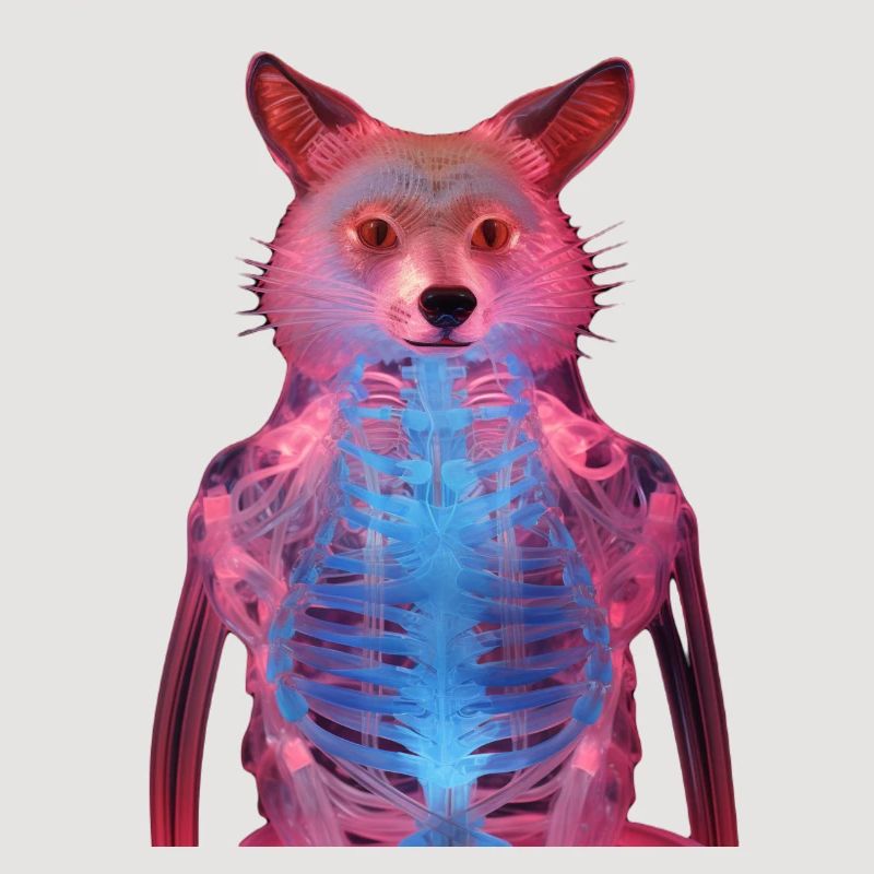 Glowing fox with neon effect