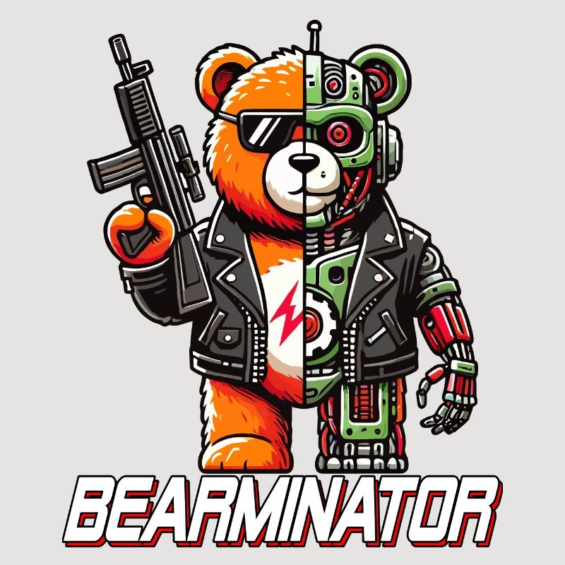 Bearminator Funny Cyborg Teddy Bear Design
