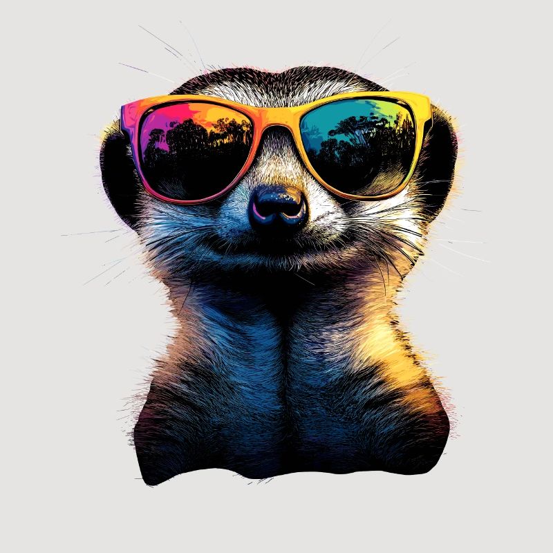 Erdmännchen Sonnenbrille Bunt Süßes Erdmännchen