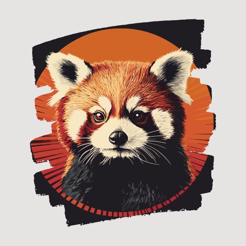 Panda roux rétro