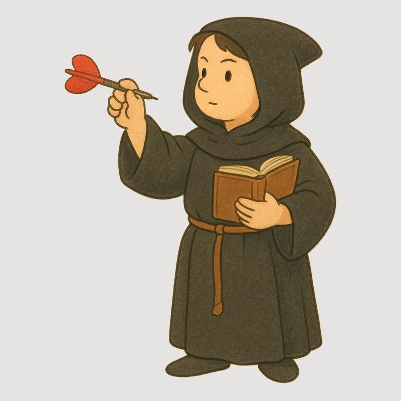 Monk playing darts