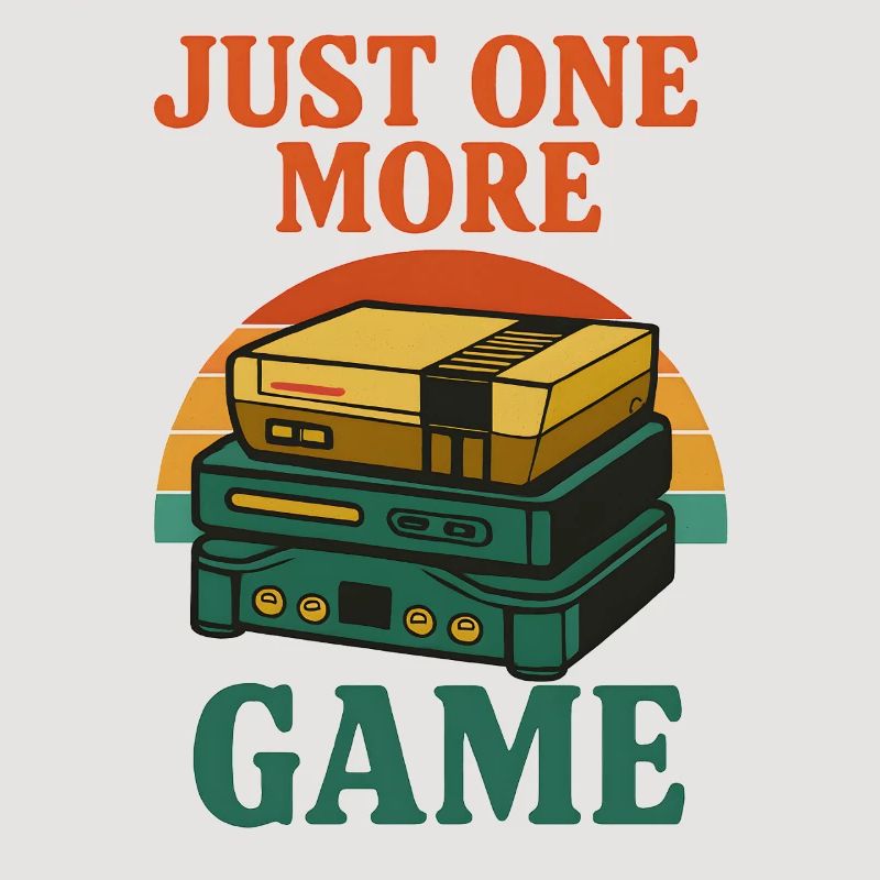 Retro Gaming Stack Illustration