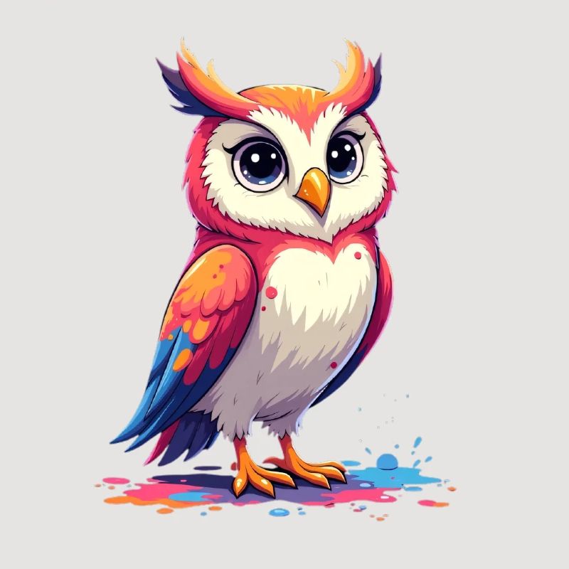 Verspielte bunte Eule Illustration