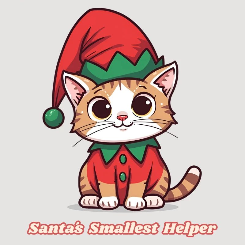 Weihnachtsdesign Katze – Santa’s Smallest Helper