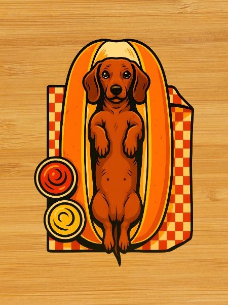 Dackel im Hotdog-Brötchen