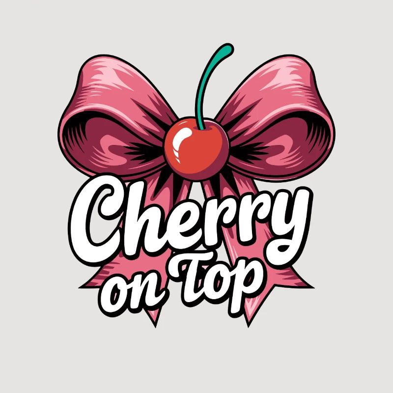Cherry On Top Bow Illustration