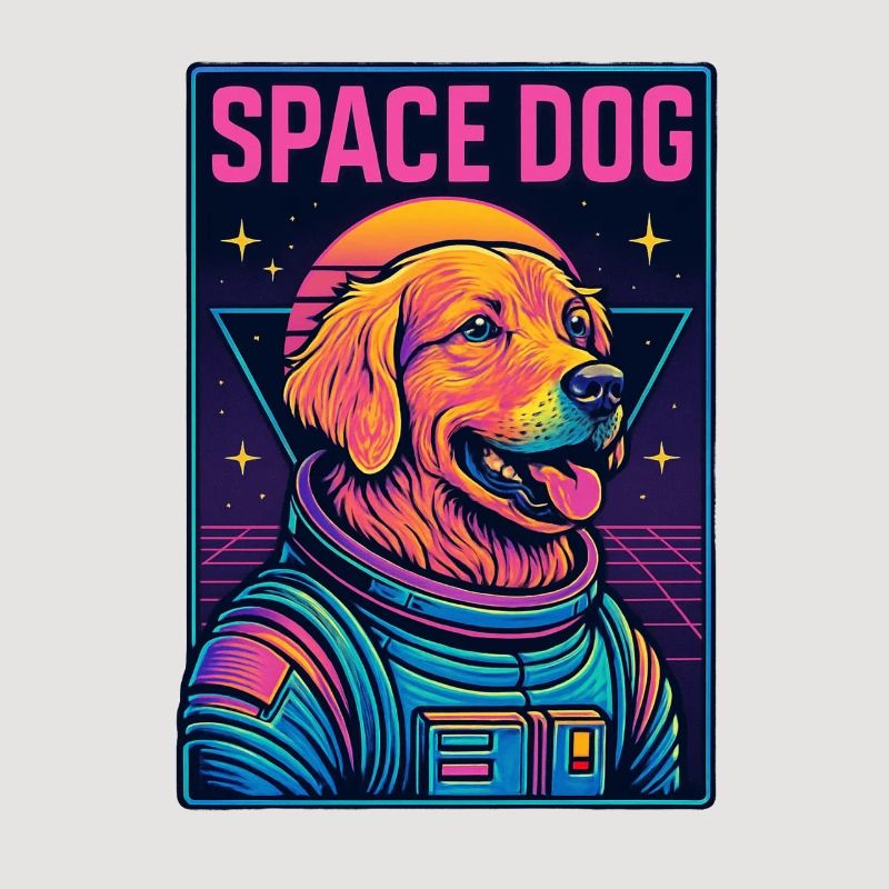Chien Spatial Néon Astronaute