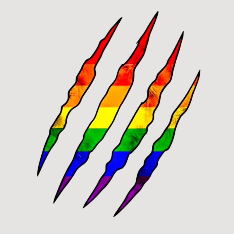 Pride Claw Rainbow Statement Scratch Trace