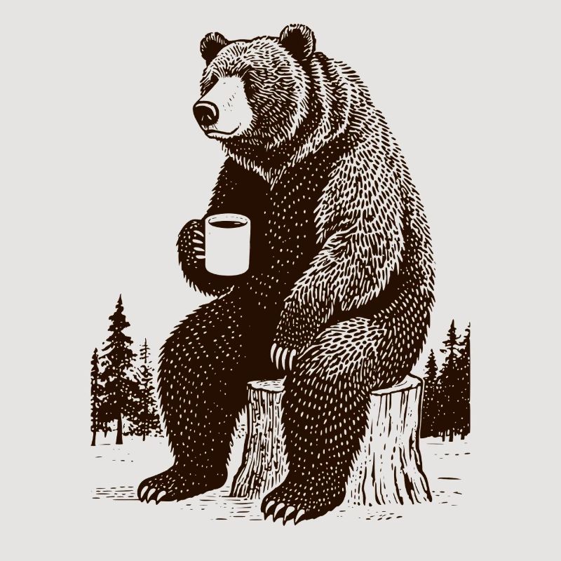 Ours de café fatigué