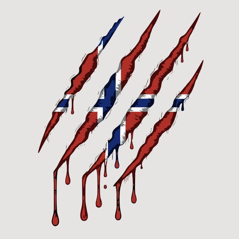 Norway Claw Norge Drapeau Scratch Mark