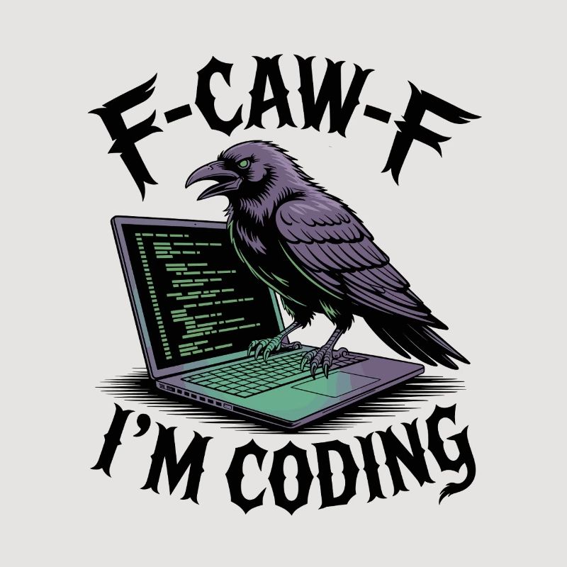 RabenCoder: Code Raven am Laptop