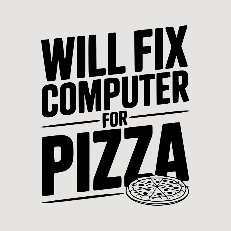 Wird den Computer für Pizza reparieren