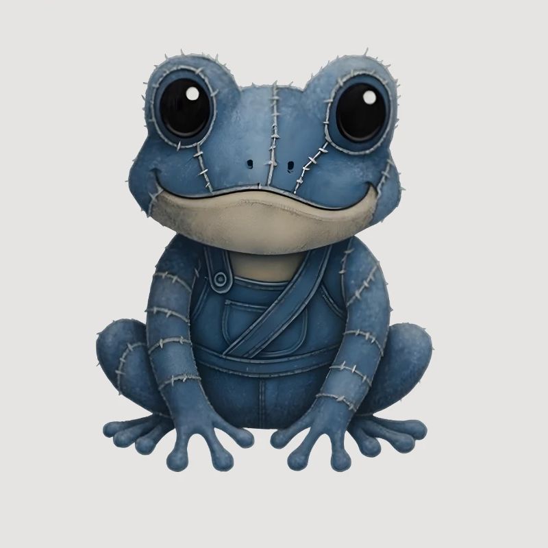 Denim Patchwork Frosch