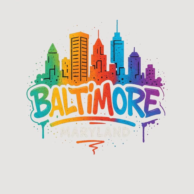 Baltimore Skyline Graffiti