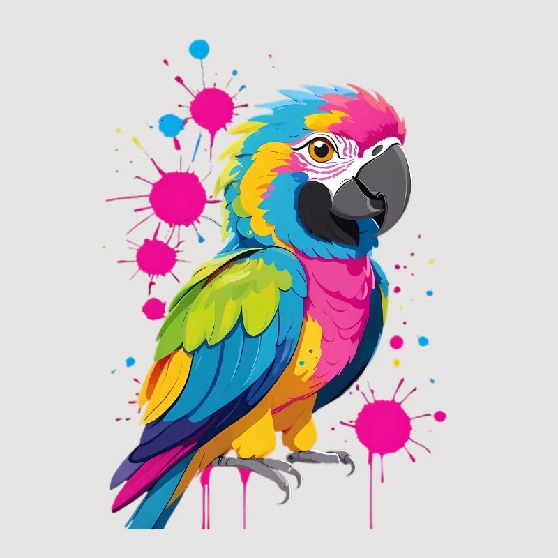 Explosion de couleurs Imprimé perroquet
