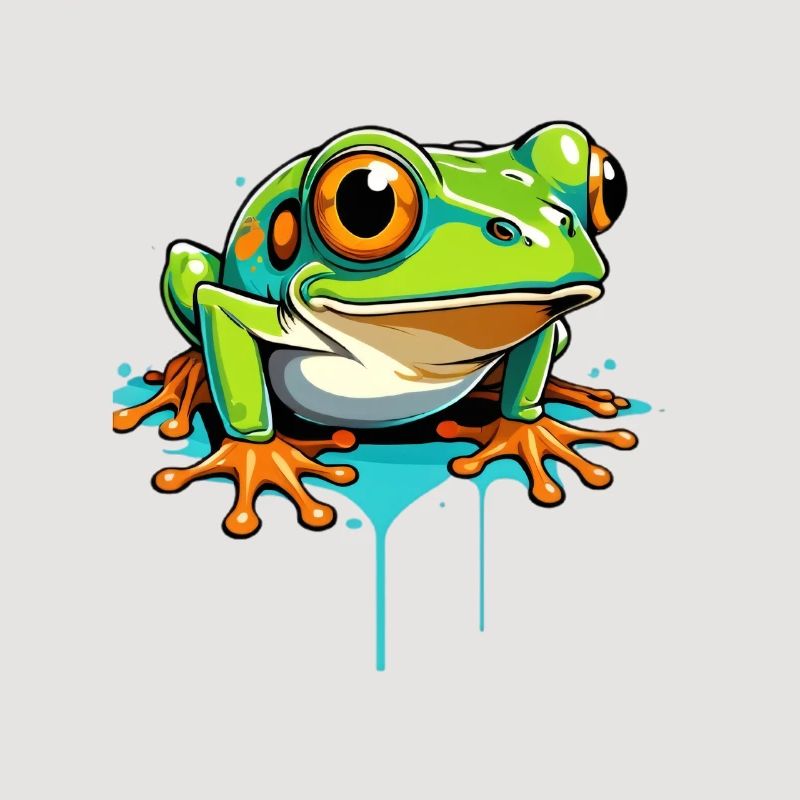 grenouille graffiti néon éclaboussure