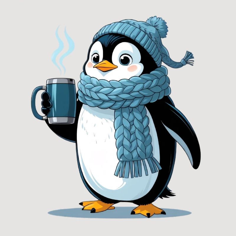 Cuddly penguin with blue cap