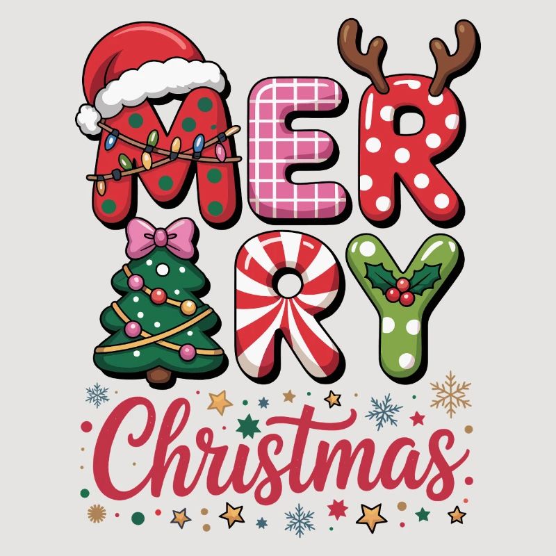 Fröhliche Weihnachtsbuchstaben