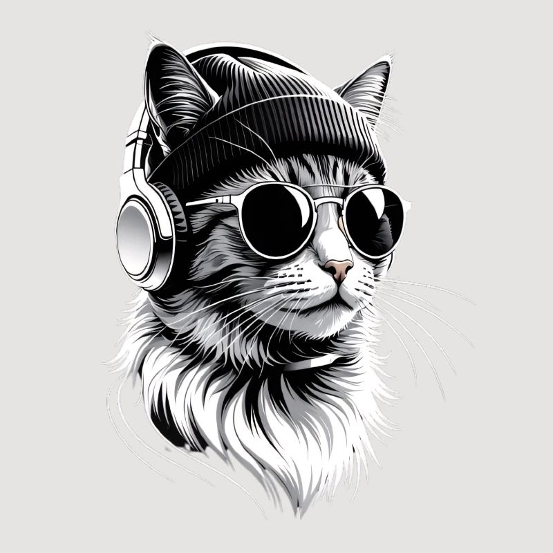 Cat DJ avec casque