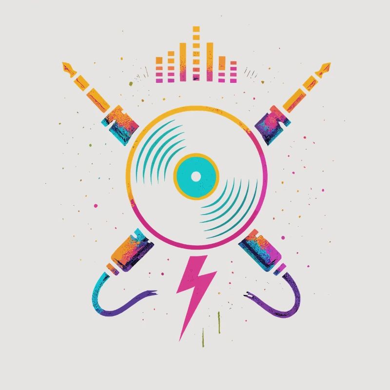 Vinyle arc-en-ciel néon, son rave joyeuse