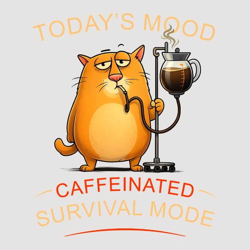 Coffee cat in survival mode