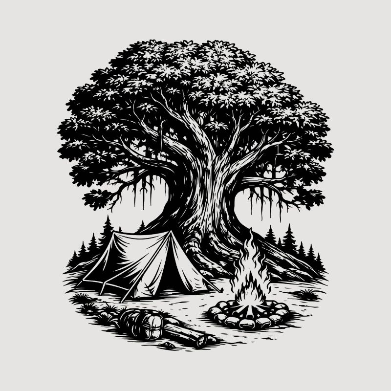 Camping Zelt Wald Baum