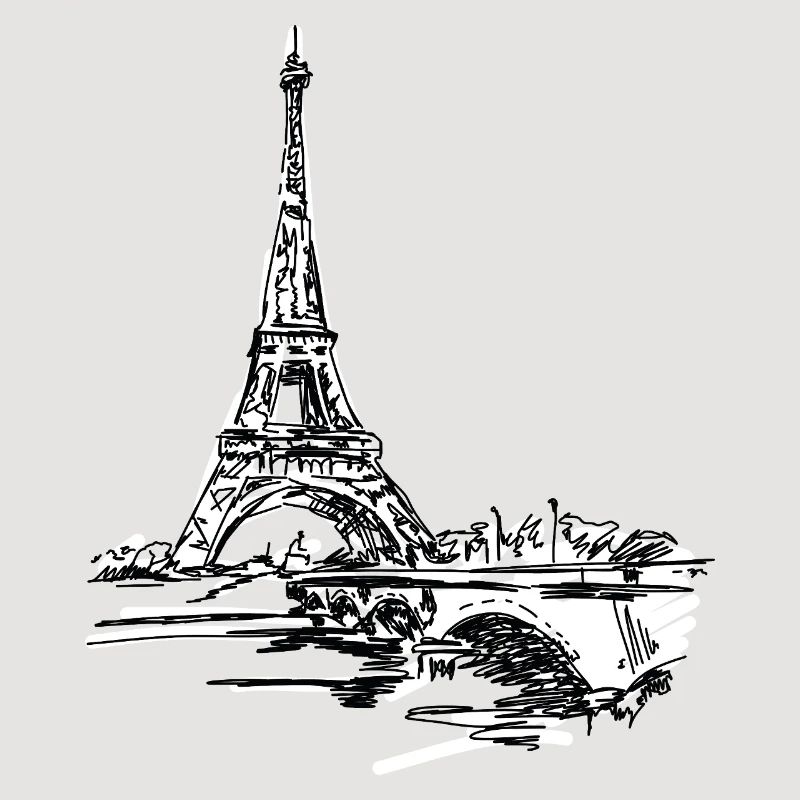 Paris Skyline: Sketchy Eiffel Tower